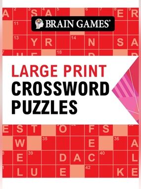 BRAIN GAMES Spiral Book Large Print: Crossword Puzzles (384 Pages)